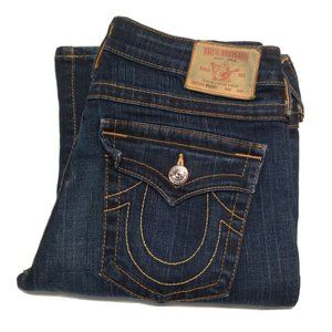 True Religion Becky Bootcut Jeans Womens 30 Dark Low Rise Made in USA (30x34)